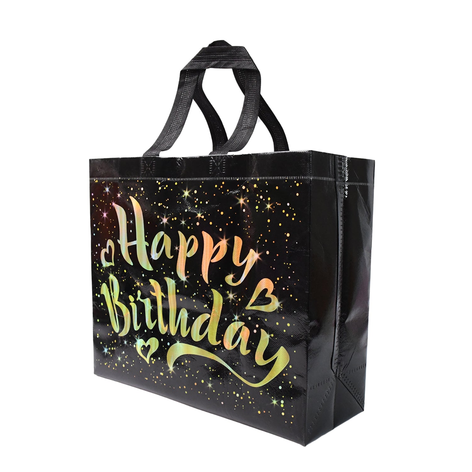 Birthday Gift Bag With Gold Shiny Stars Reusable Party Gift Bags (1 Pc) Birthday Gift Bag With Gold Shiny Stars Reusable Party Gift Bags (1 Pc)